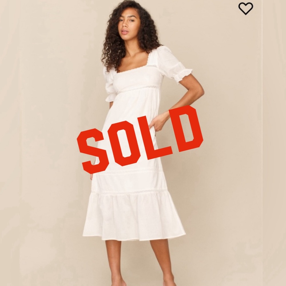 NWT - Reformation Bekkah Babydoll Dress in Cream, Size S, MSRP $248
